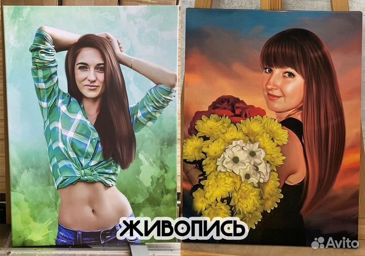Портрет на холсте по фото на заказ Киров