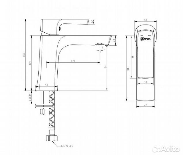 Смеситель для раковины Lemark lm7206bl Черный