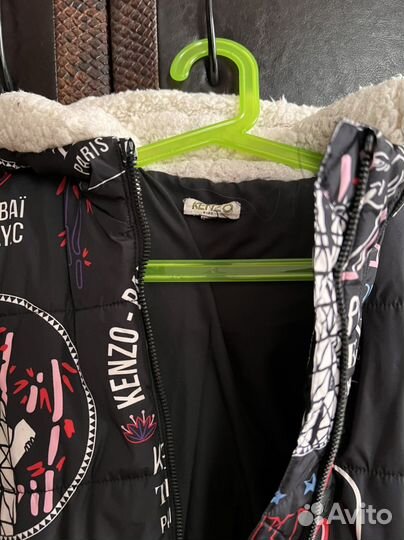 Плащ- пуховик зимний для девочки Kenzo оригинал