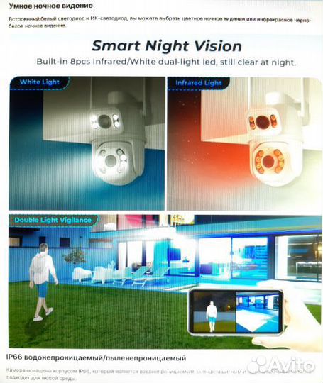 Камера видеонаблюдения Wifi SMART 8 мгп 360