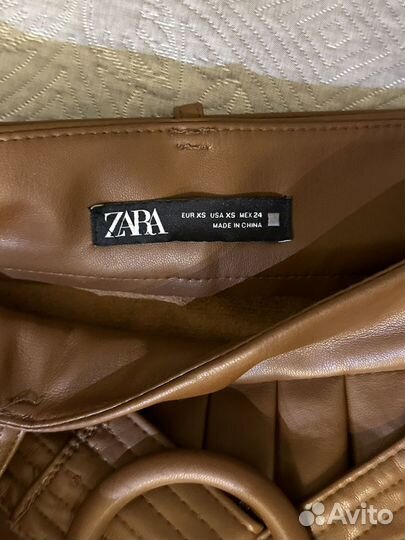 Кожаная юбка zara