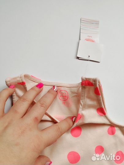 Платье - сарафан для девочки 74 см в горошек