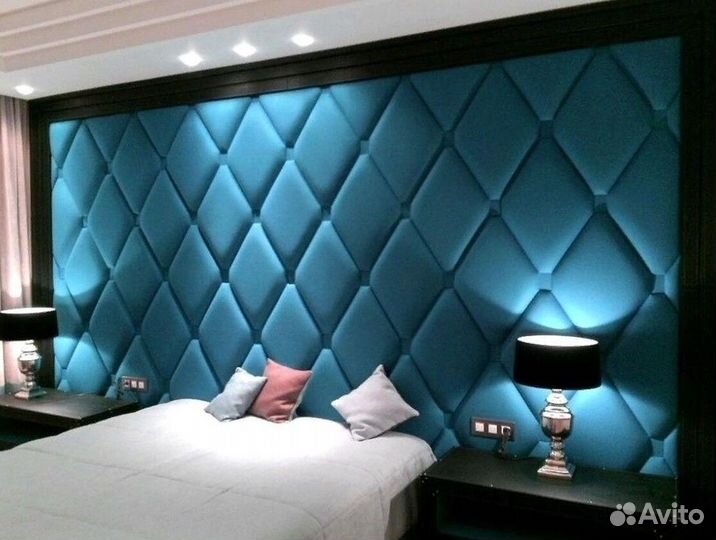 Мягкие стеновые панели, кровати, изголовья