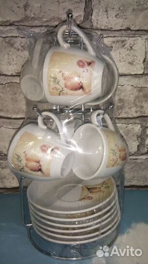 Кофейный набор с подставкой новый