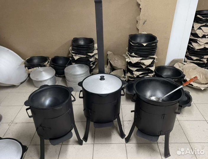 Казан узбекский чугунный 12 литров+печь (арт-9776)