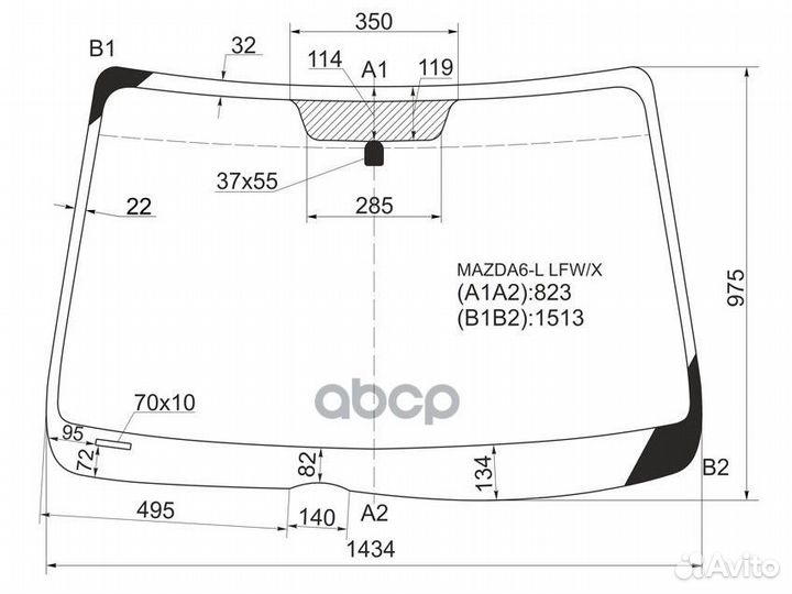 Стекло лобовое mazda 6 4/5D 02-07 mazda6-L LFW