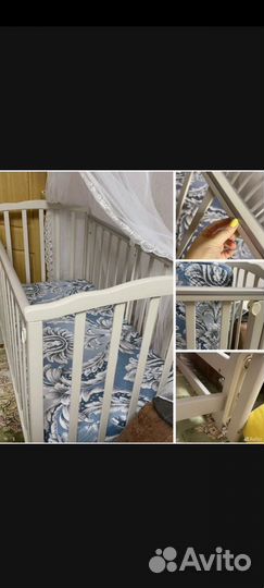 Детская кроватка с продольным маятником