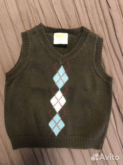 Жилет для мальчика вязаный хлопковый