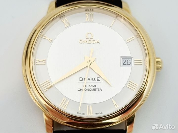 Золотые часы Omega De Ville Prestige 750 пробы