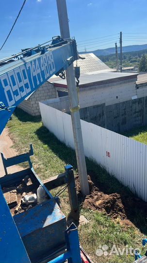 Ямобур. Бурение. Установка опор