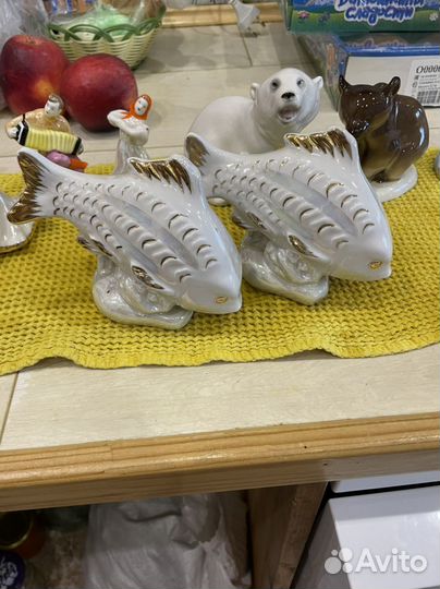 Фарфоровые статуэтки СССР рыбки