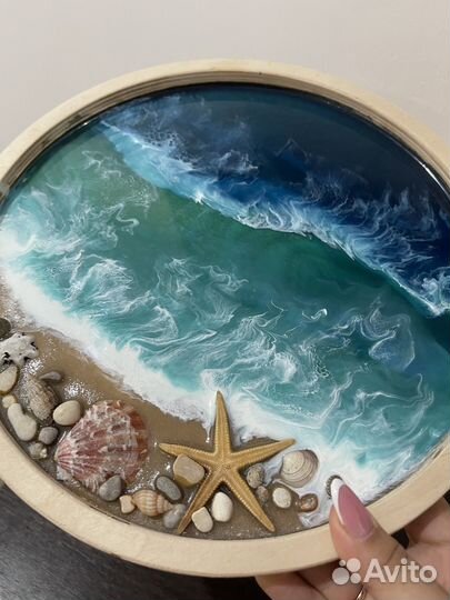 Поднос деревянный круглый