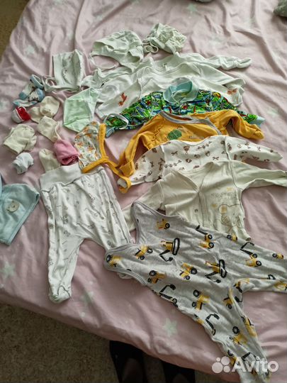 Вещи детские пакетом 56-62 всего 58 вещей