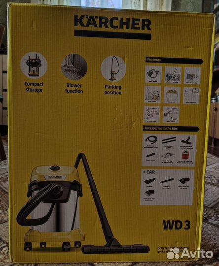 Хозяйственный пылесос Karcher WD 3 S V-17/6/20 CAR