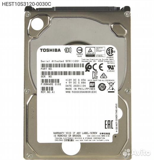 Диск HDD infortrend Toshiba Enterprise SAS 3.0 (12