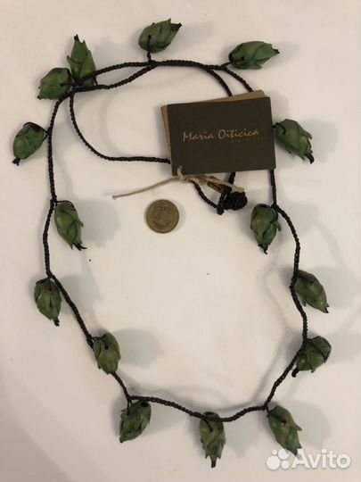 Украшения на шею природные материалы + браслет