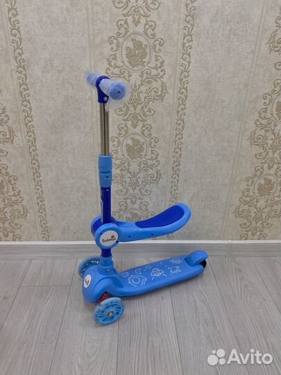 Новый Самокат-кикборд музыкальный, светящийся