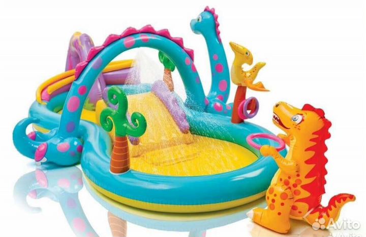 Надувной игровой центр бассейн с горкой