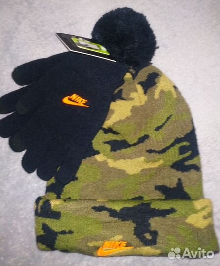Комплект новый для М шапка+перчатки Nike Оригинал
