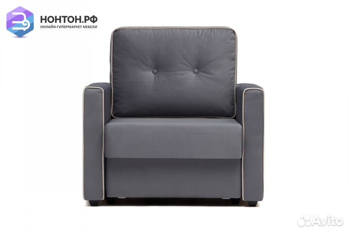 Кресло еврокнижка Леон темно-серое