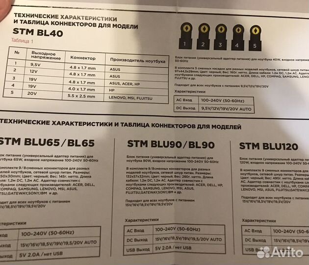8 коннекторов для универсального зарядника