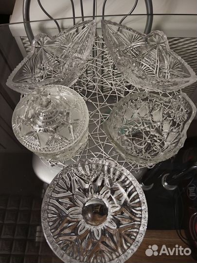 Ваза для фруктов хрусталь СССР