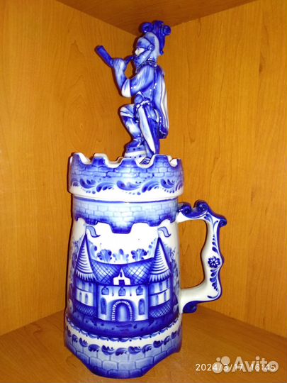 Кружка пивная / Замок / Горнист/ Гжель / Клеймо