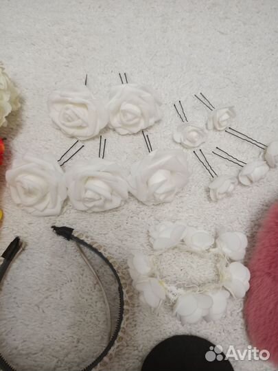 Ободок для волос, заколки, банты, шпильки