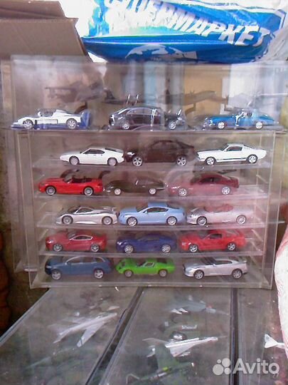 Суперкары 80шт + журналы + стеллажи