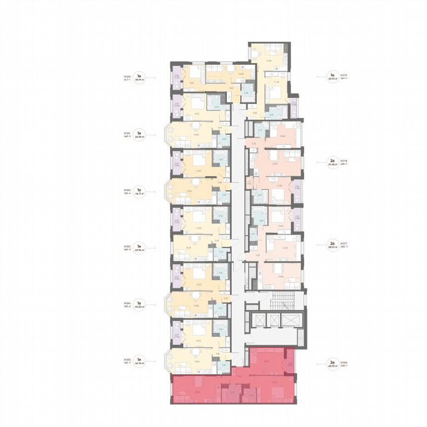 2-к. квартира, 68,9 м², 11/13 эт.