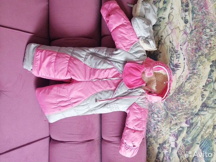 Зимний комбинезон 86 для девочки как новый