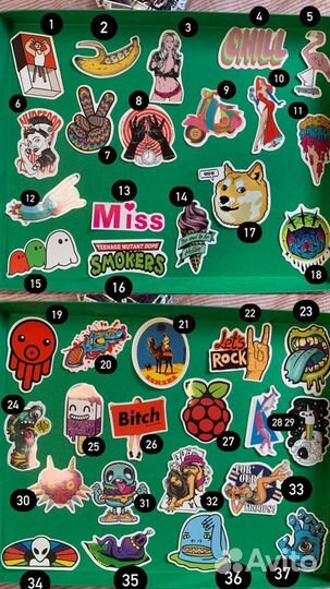 Наклейки цветные и черно-белые