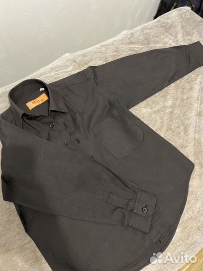 Рубашка черная для мальчика рост 122