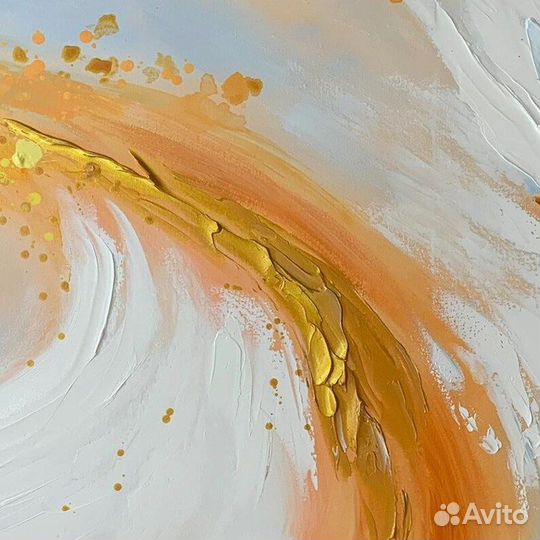 Большая картина абстракция с текстурой Примерка