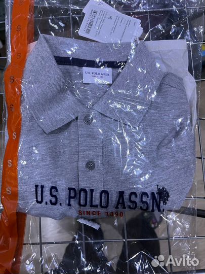 Поло U.S. Polo Assn. Серое Размер S Новое