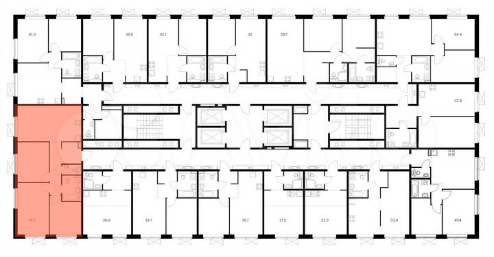 3-к. квартира, 71,7 м², 19/25 эт.