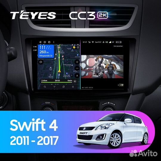 Магнитола Teyes CC3 2K 6/128 Suzuki SX-4 2