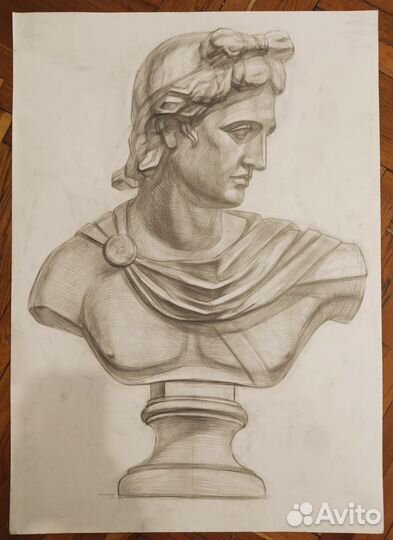 Академический рисунок учебные работы 10 шт