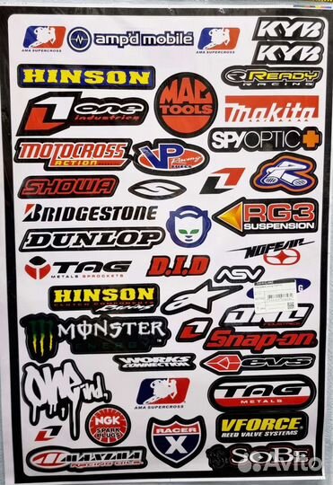 Набор мото наклеек (А3 формат)