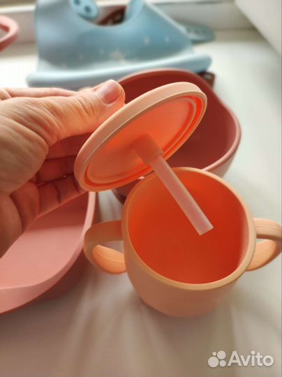 Силиконовая посуда для малышей набор детский