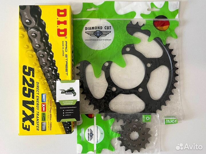 Цепь и звезды на Suzuki GSX-R600 1997-2000