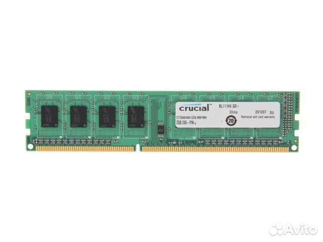 Оперативная память RAM Crucial, 2gb, 2Rx4, 10600(1333), DDR3, ECC, No REG, Ref