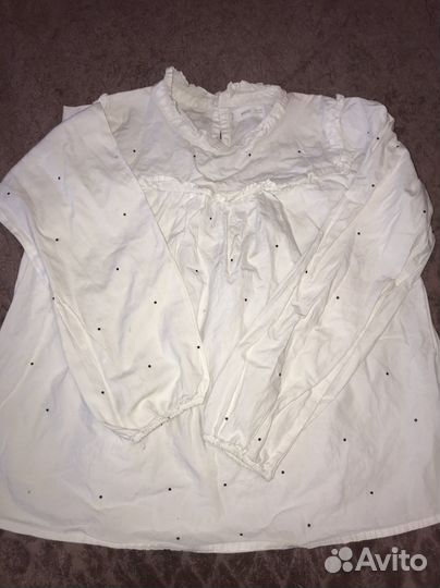 Рубашка белая mango для девочек