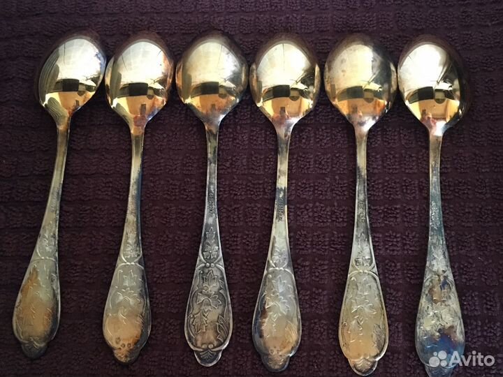 Десертные ложки позолоченные. СССР