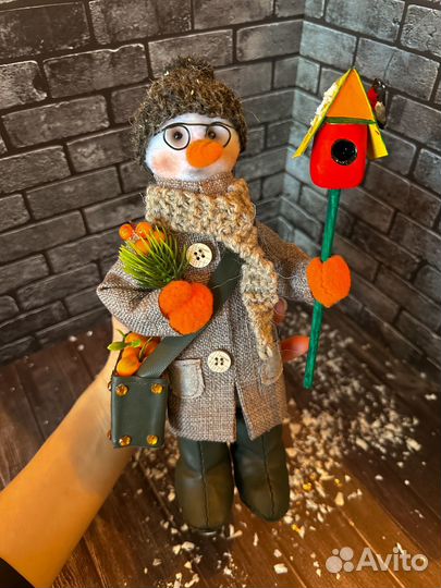 Снеговик игрушка ручной работы