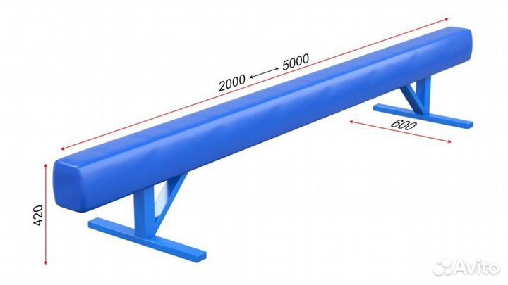 Бревно гимнастическое низкое мягкое L 4 м A13550