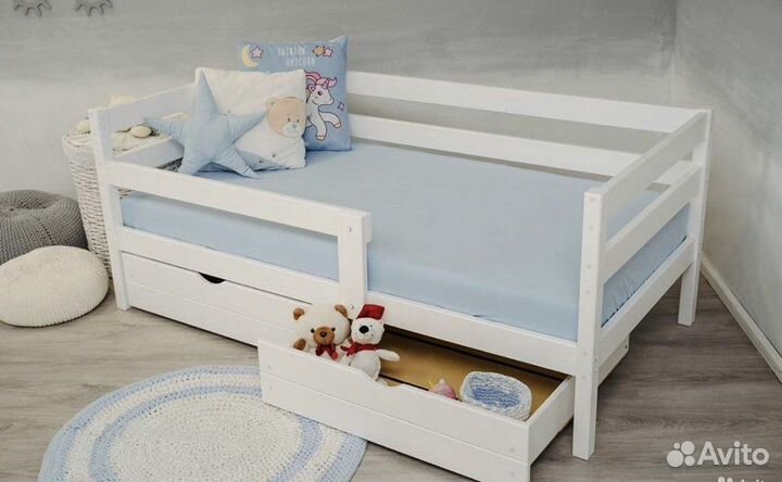 Подростковая стильная кроватка, сосна 160/80см