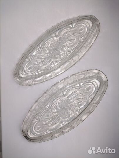 Овальное блюдо Стекло СССР Селедочница 2 шт