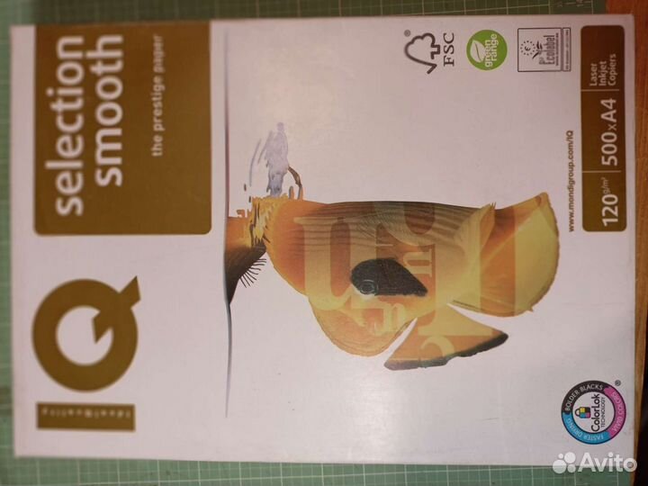 Бумага А4 120 гр 500 листов IQ selection smooth