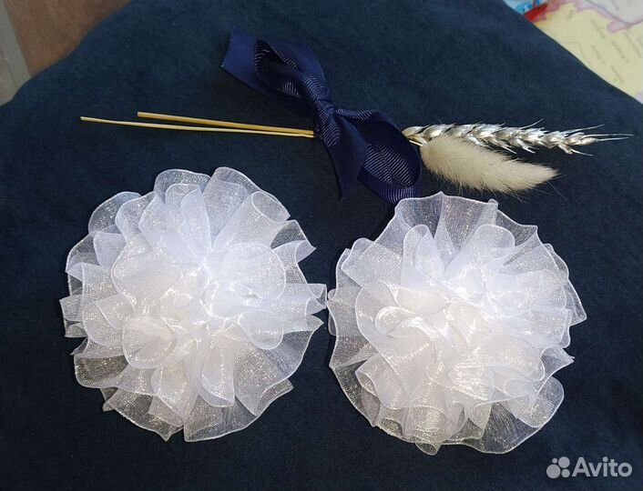 Банты для волос белые